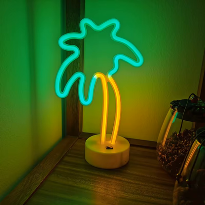 Palm Tree Neon Base Lamp