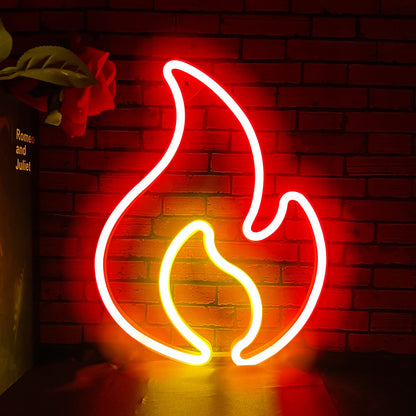 Fire Neon Hanging Sign