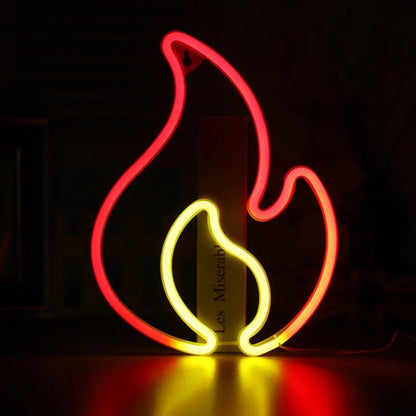 Fire Neon Hanging Sign